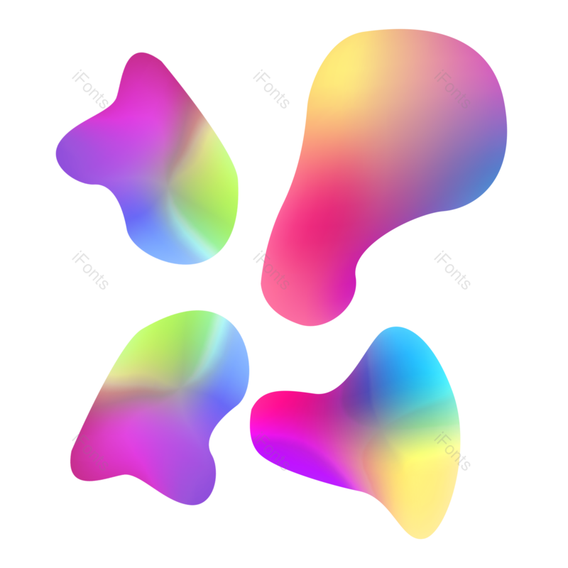 618图片,炫彩元素,渐变PNG,双12免抠素材